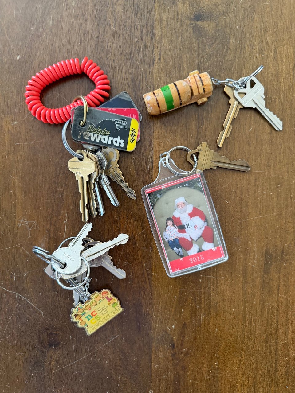 Several sets of keys that are described in the email.