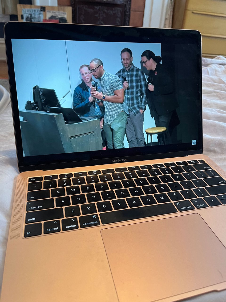 The Herb Lubalin Lecture series talk about Polymode being streamed to a laptop in my house