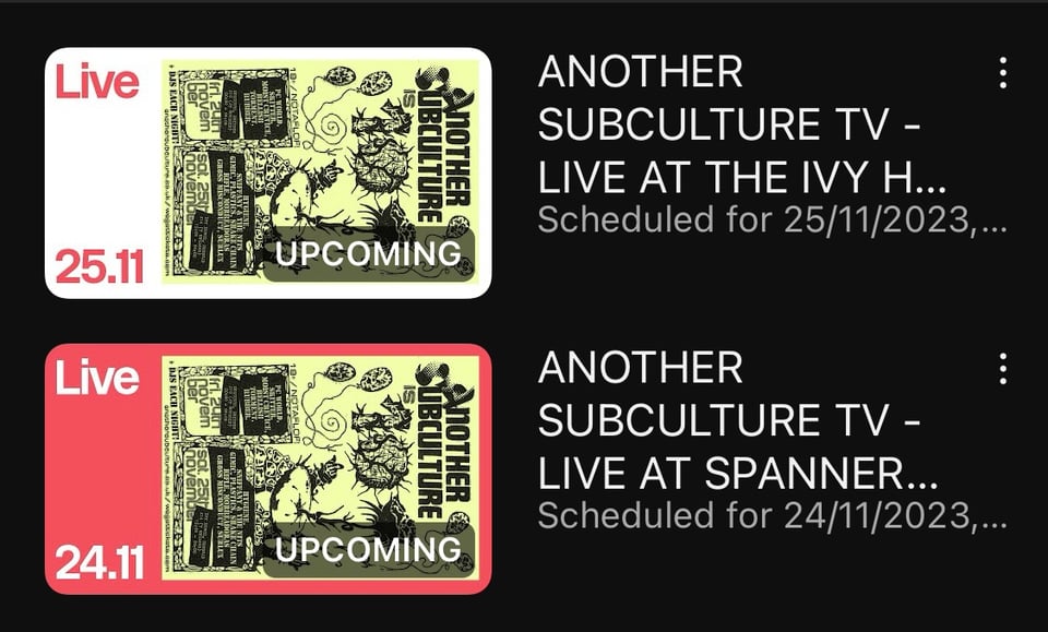 Screenshot of the two YouTube livestreams (follow on YouTube link below)