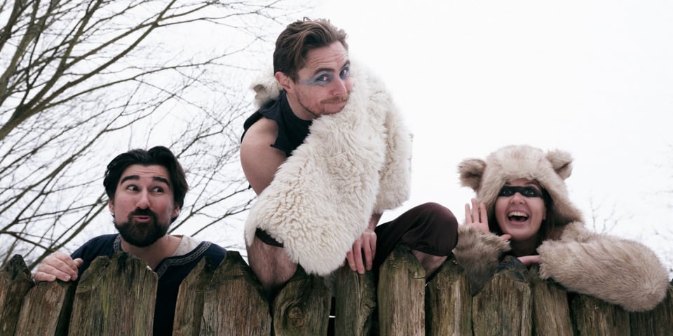 SuperCut dressed as Vikings.