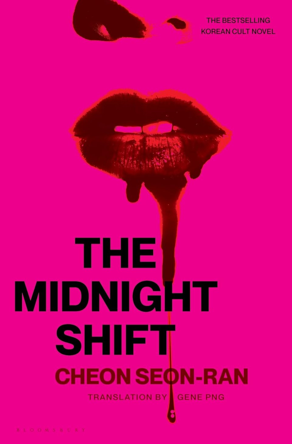 Midnight shift cover blood dripping off of someone's lips