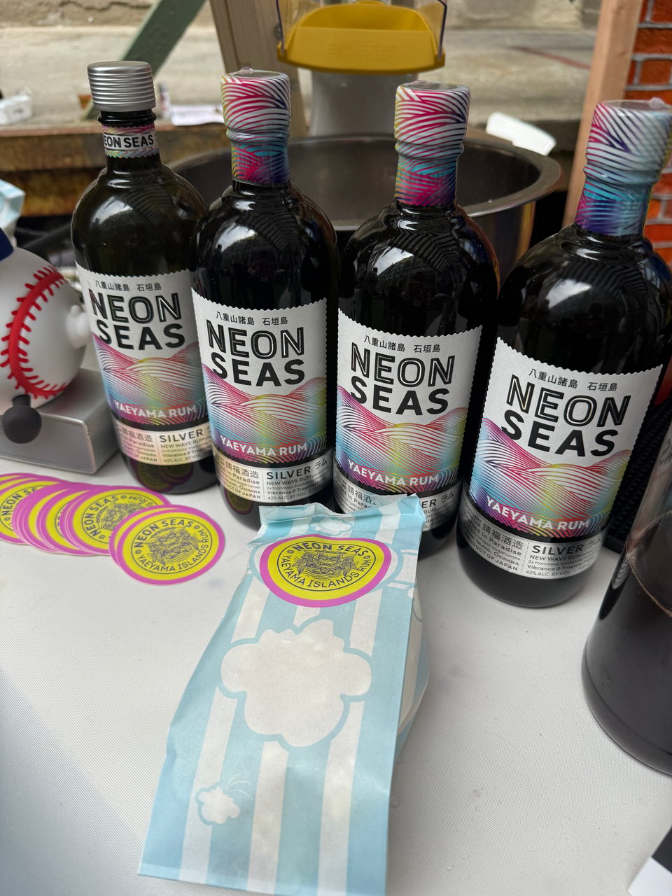 bottles of Neon Seas Japanese rum at Bar Convent Brooklyn, 2026