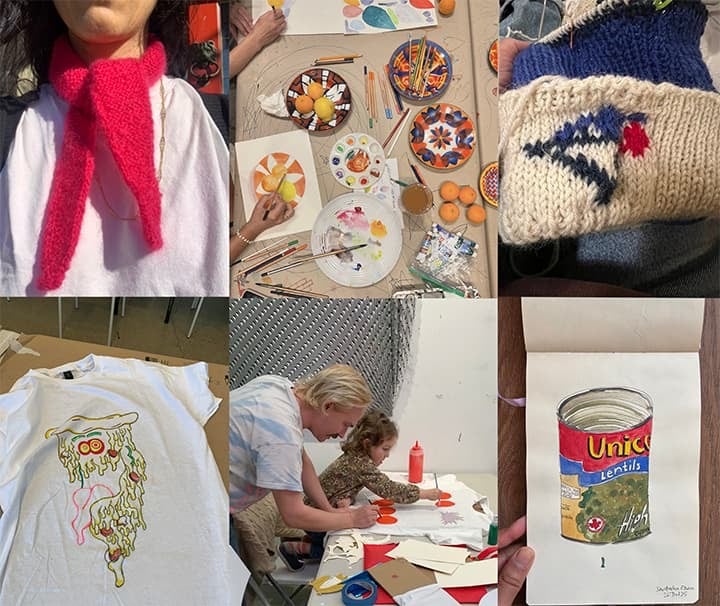 A collage of children's art