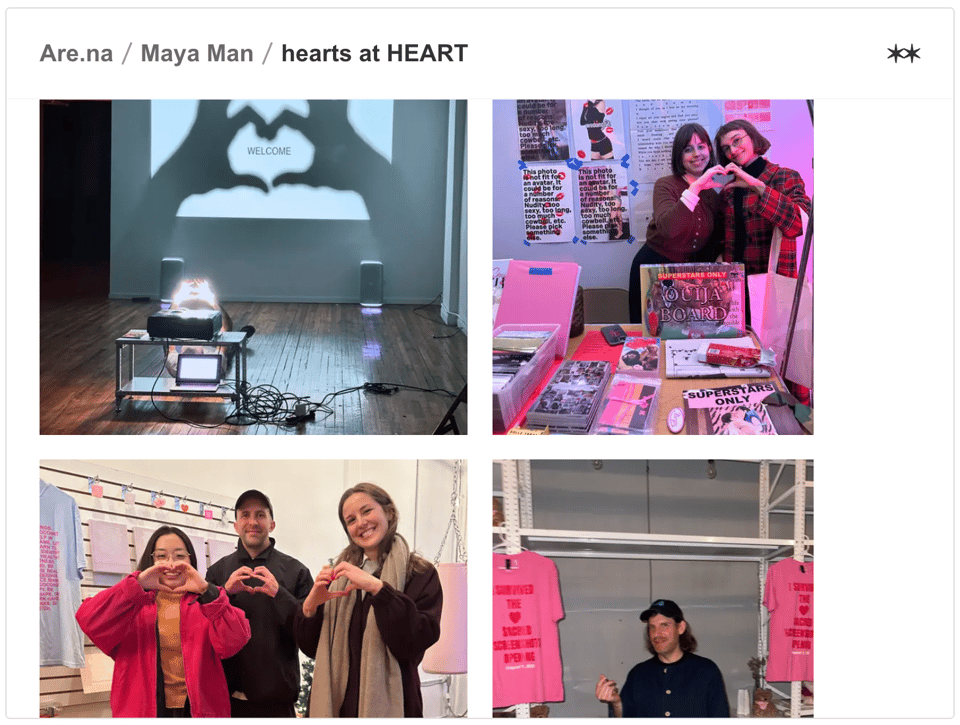 Maya's Are.na channel hearts at HEART