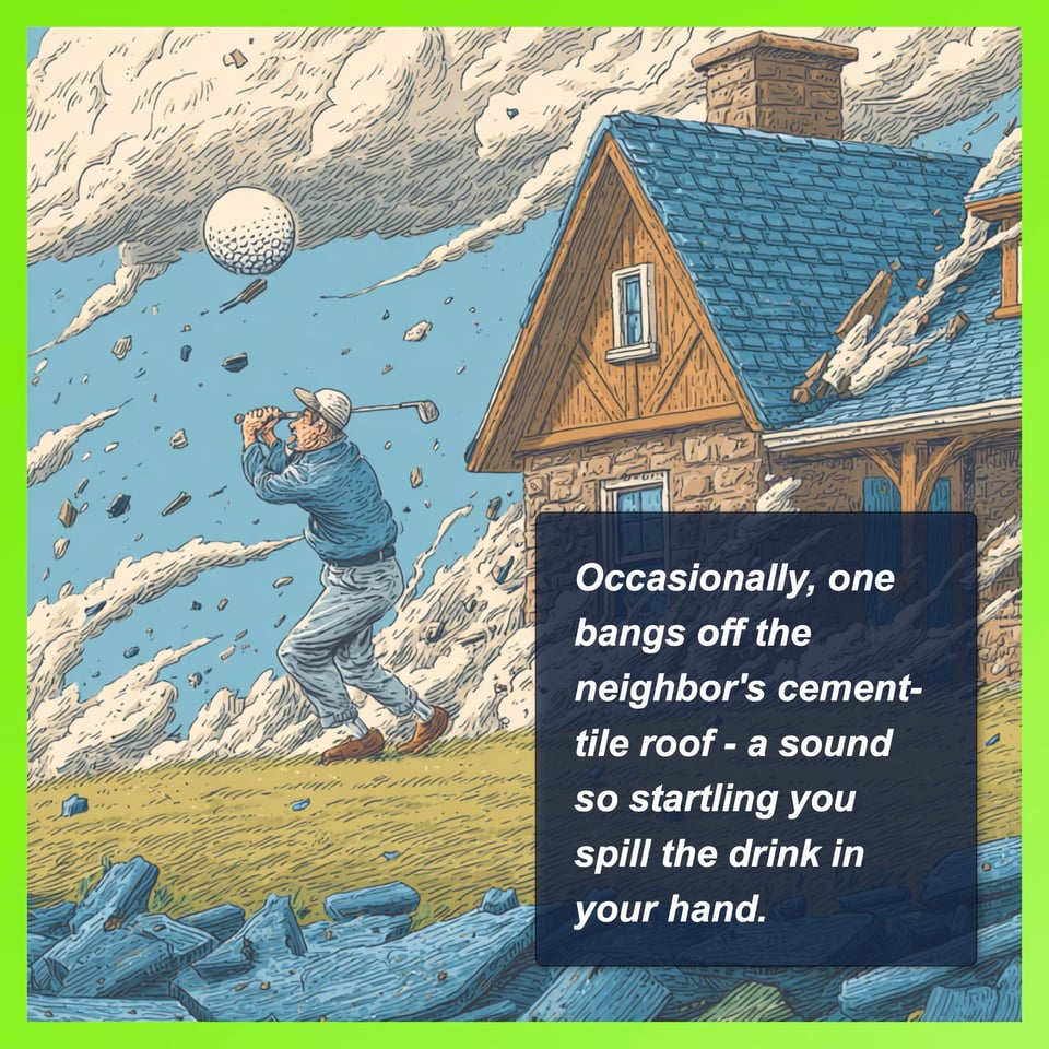 ball banging off house