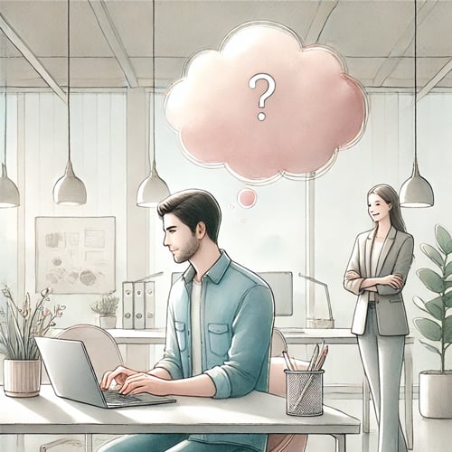 Manager overlooking developer