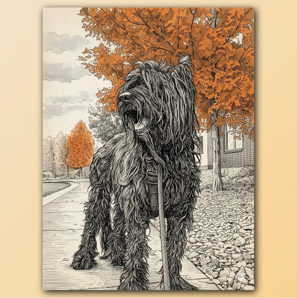elvis the briard dog