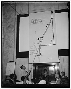 Captain John C. Prendergast, chief of the uniformed force of the Chicago Police Department, defending police strike riot tactics before the Senate Civil Liberties Committee, June 30, 1937