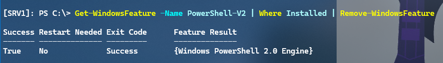 Remove PowerShellv2 Feature