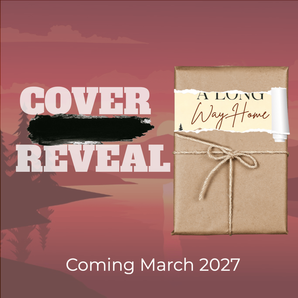 A Long Way Home by K.T. Raine. Clean, small town romance. The image depicts a brown-paper wrapped package that partially reveals the book's title.