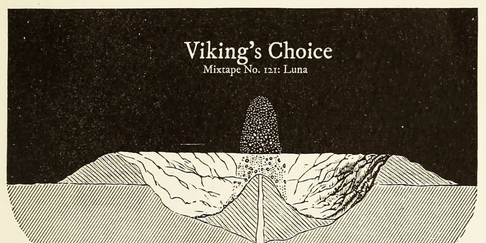 An illustration of a lunar eruption from Agnes Giberne’s The Story of the Sun, Moon, and Stars (1898)