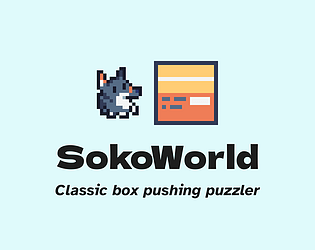 SokoWorld cover of pixel art dog and box
