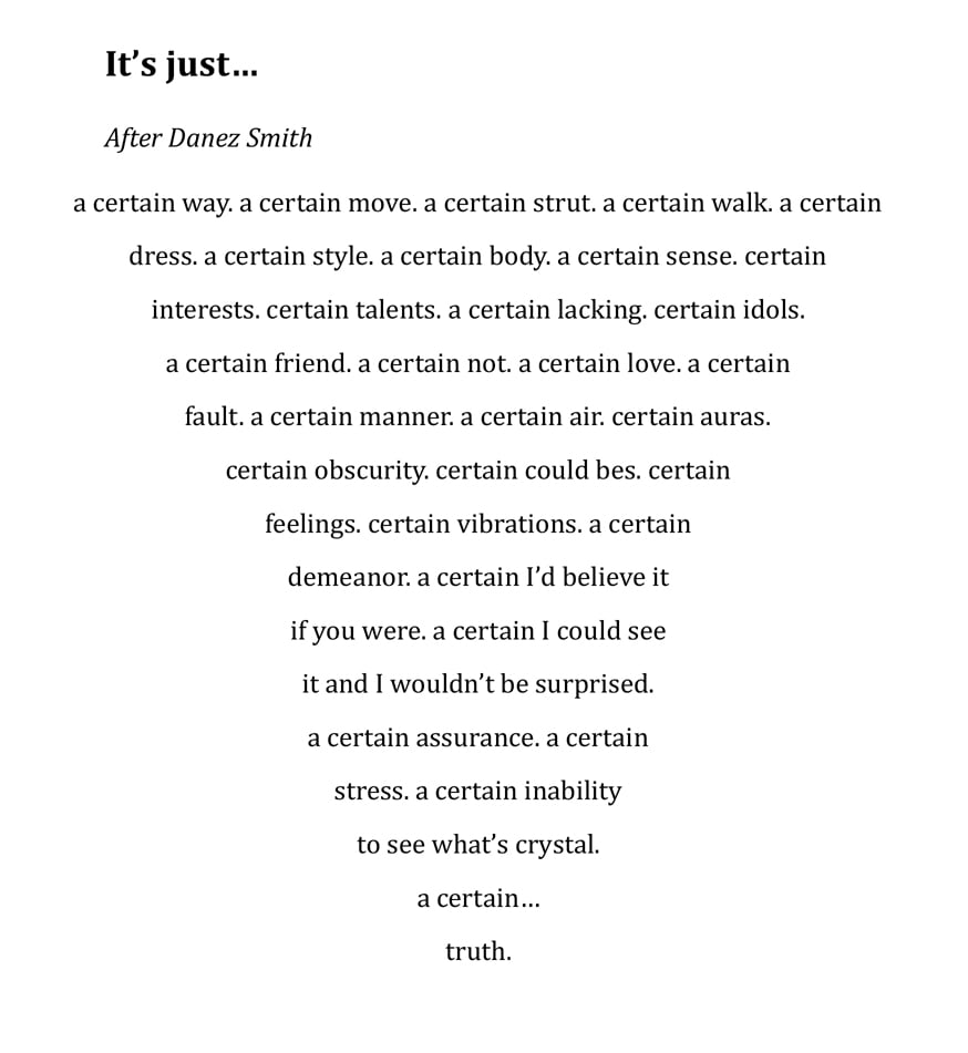 It's just... after Danez Smith