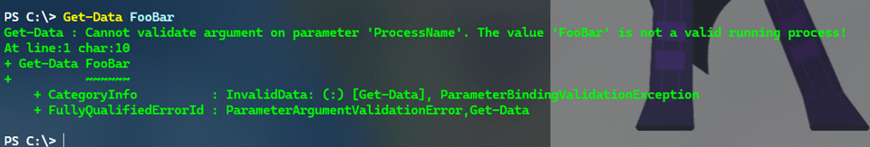 Windows PowerShell Custom ValidateScript Exception