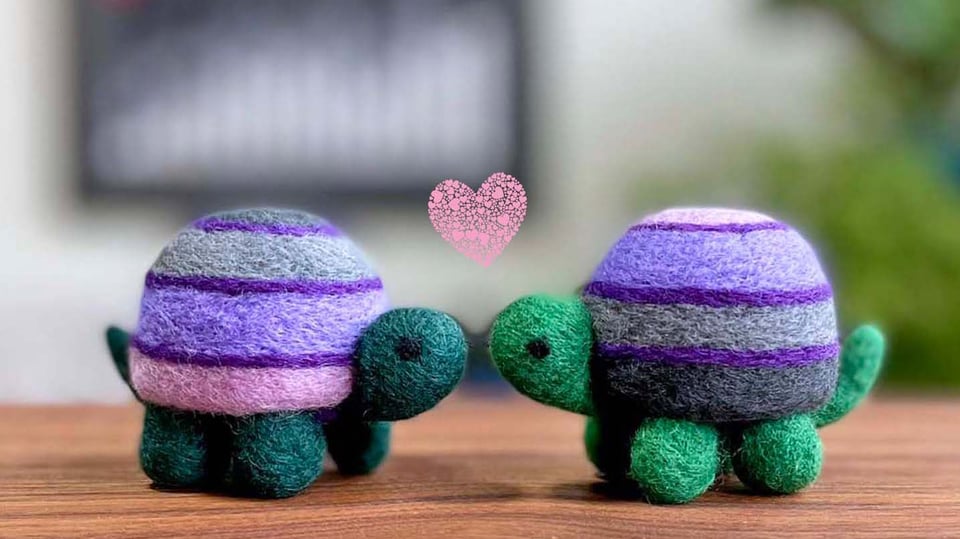 needle felted turtles