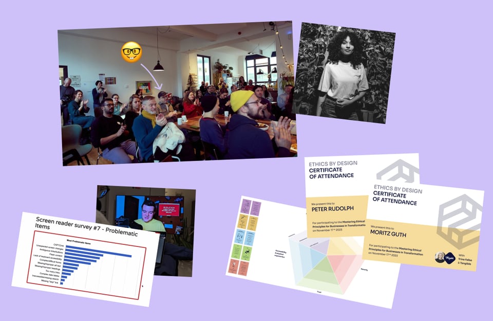 A collage of photos and documents from the events we’ve been to.