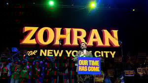 Zohran Mamdani at amrally on Monday