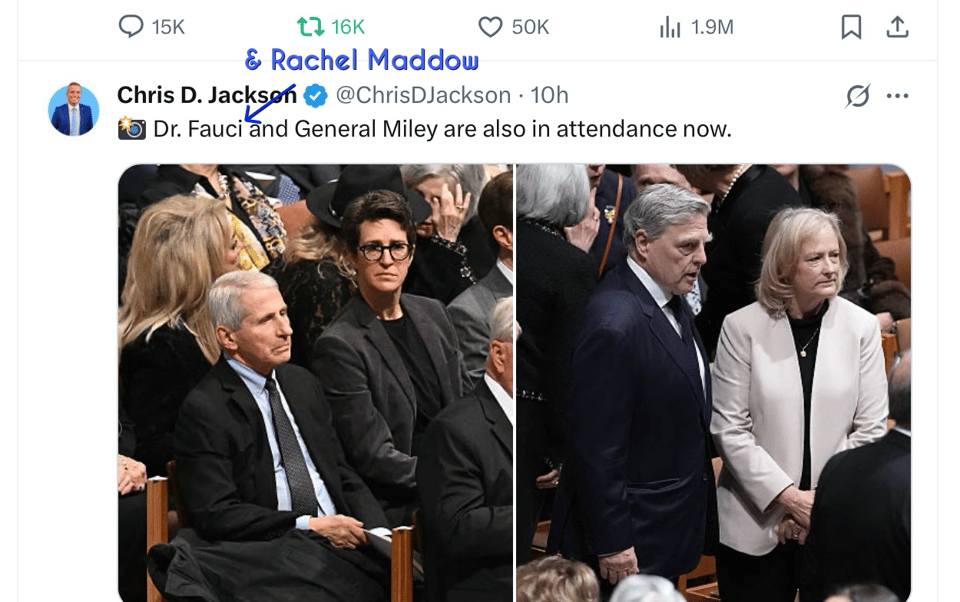 guess who came to Dick Cheney’s funeral.