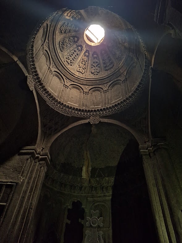 Interior of basalt monastery built in 1205