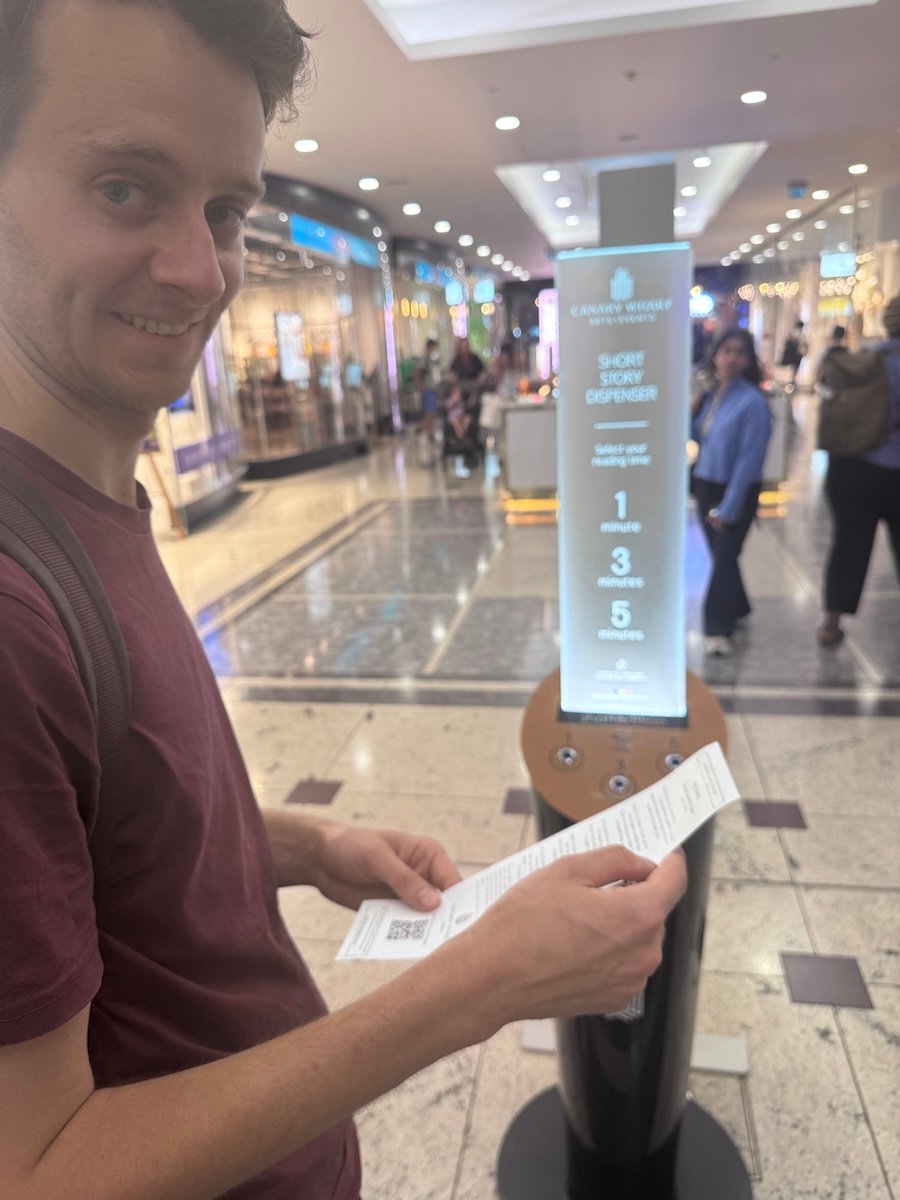 A young chap looking very pleased with his story.