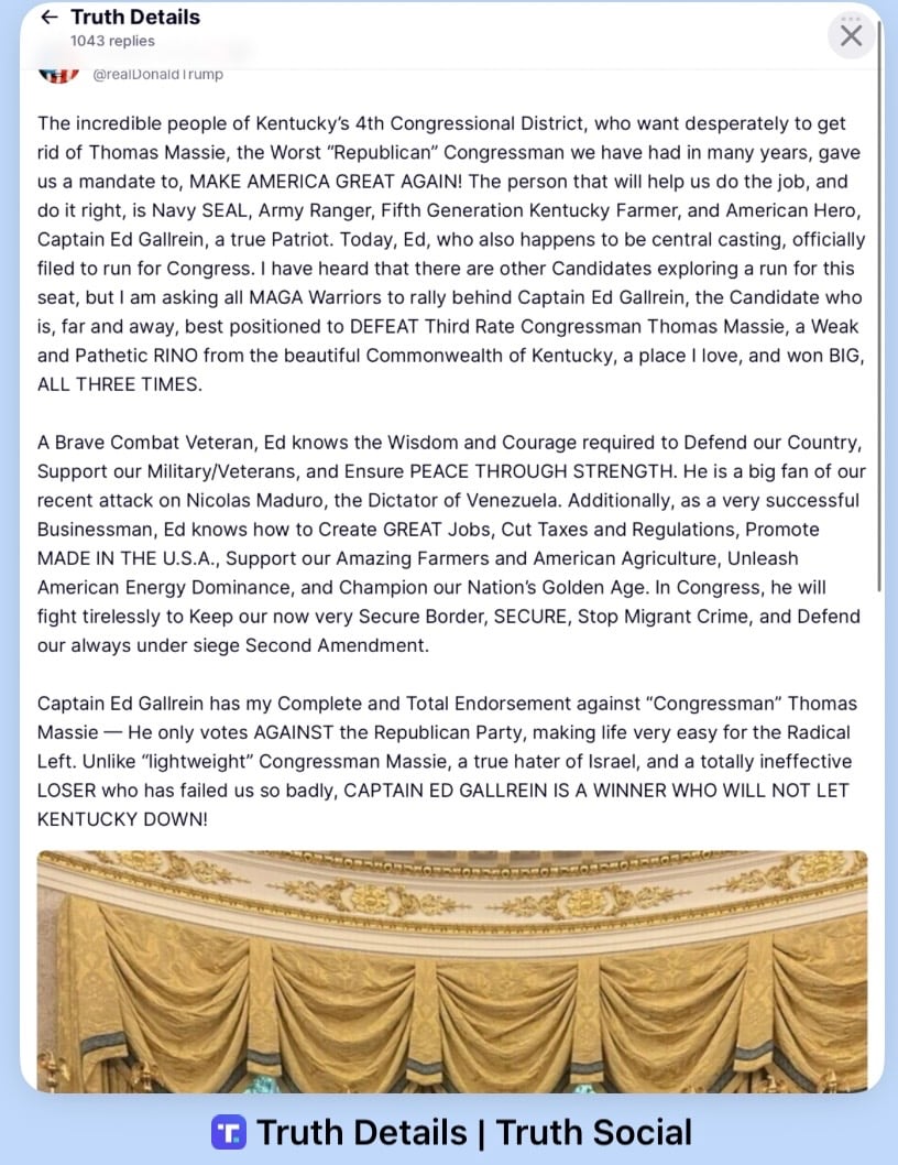 Trump attacks on Massie