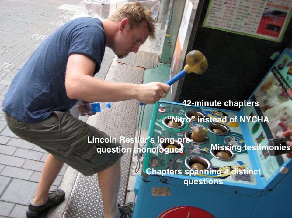 A man playing whack-a-mole.