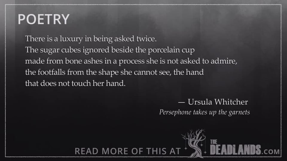 Poetry: "There is a luxury in being asked twice..."