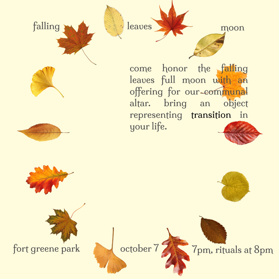 flyer for falling leaves moon on october 7