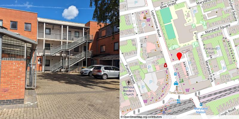 A picture and map of the mews