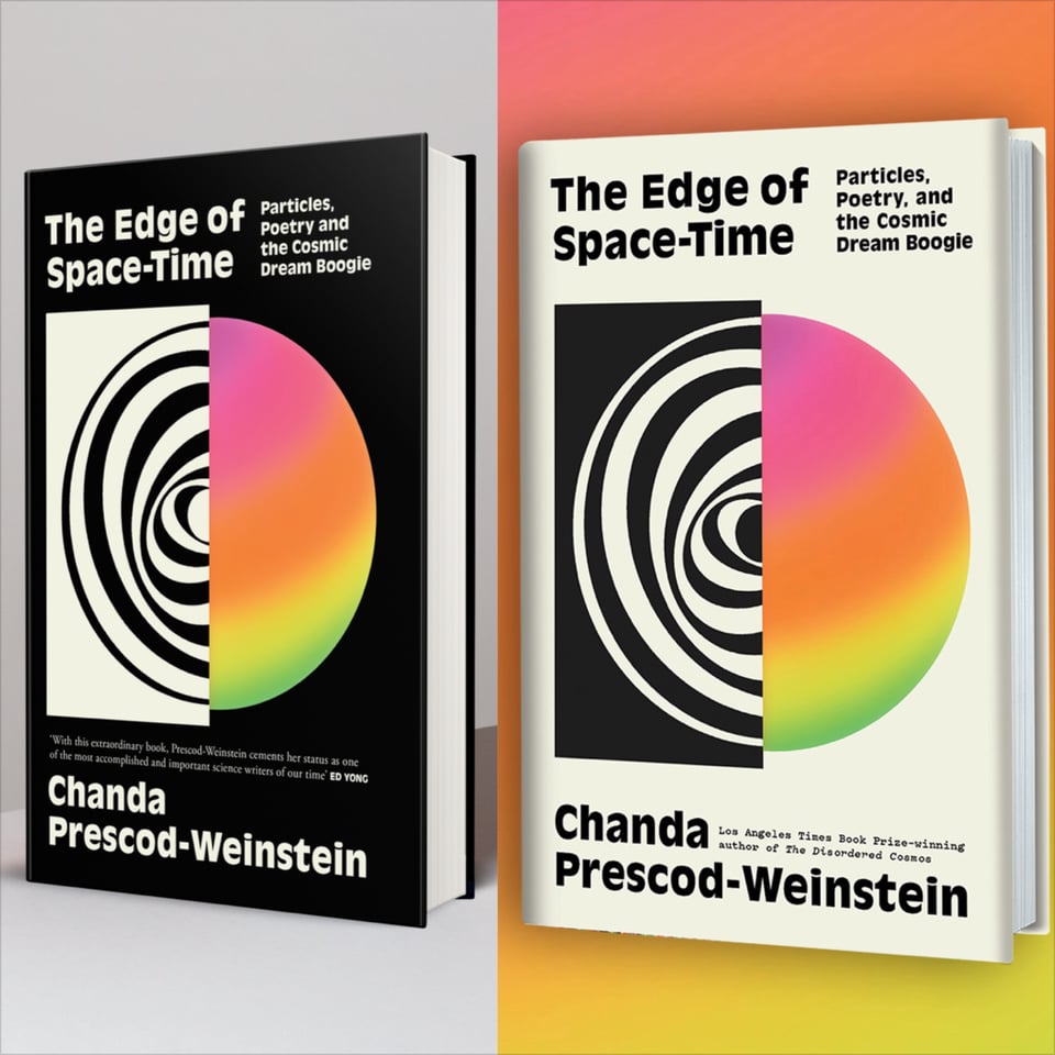 on the left: the black toned cover and on the right: cream toned cover, with black and cream inverted