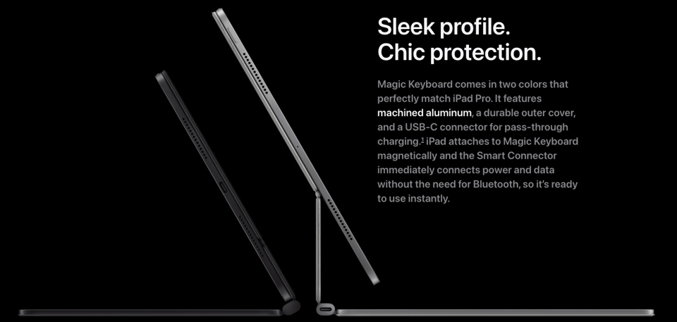 New iPad attached to the new Magic Keyboard