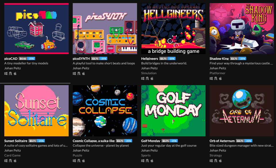 All the cool games available for sale on itch.