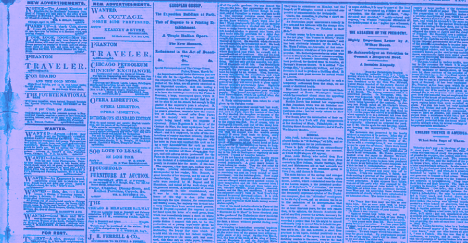 zoom in/distortion of old newspaper