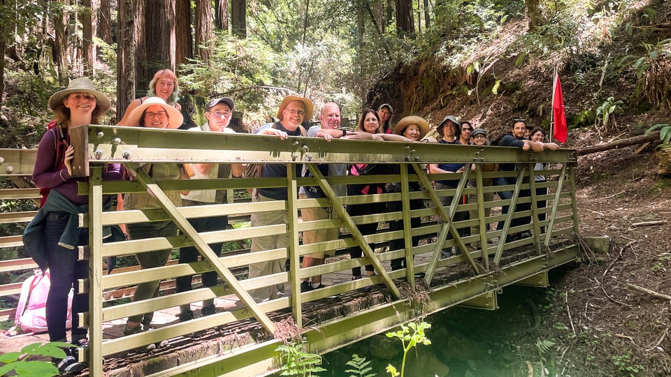 Troupe stopping to take a photo