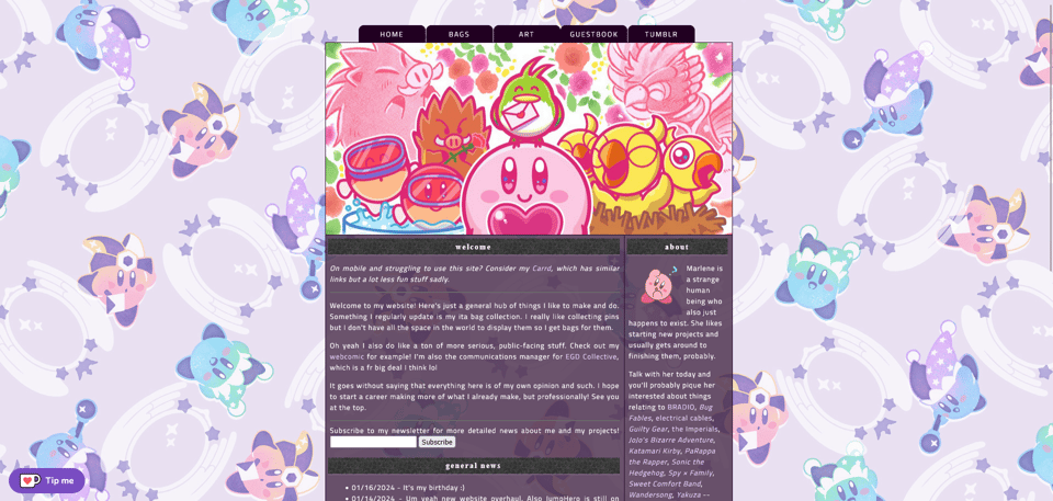 My Neocities site current appearance.