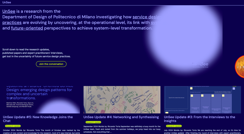 The website for the UnSee project