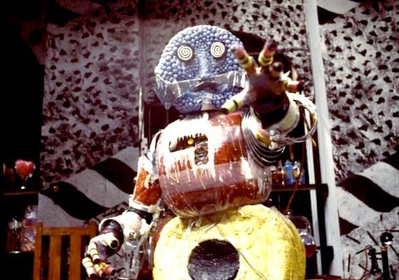 The Kandyman. Big 'ol dude made of candy with an iron mustache, reaching menacingly towards the camera.