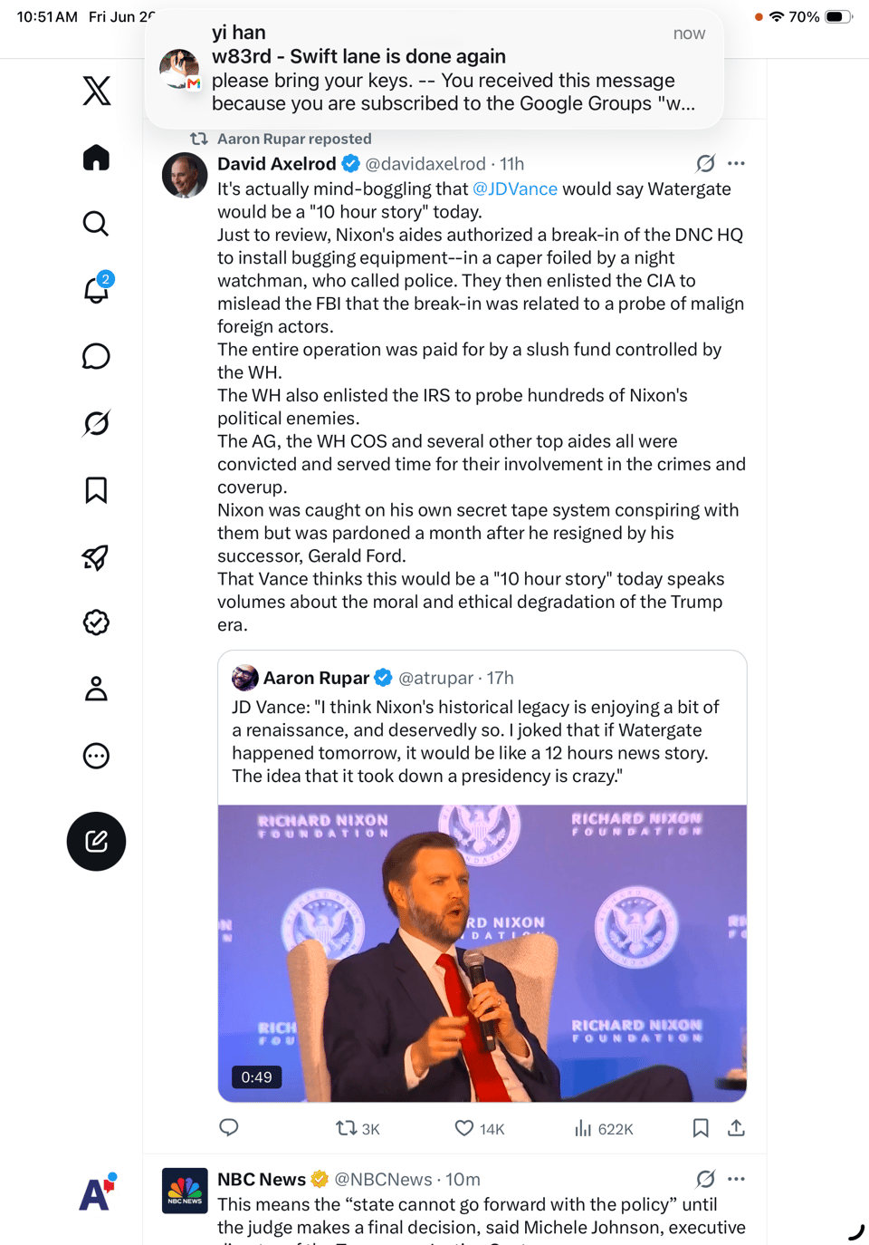 Saturday, June 27, 2026. Annette's Roundup for Democracy.