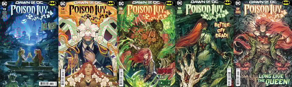 Comic book covers for Poison Ivy, the Comic Era Comic of the Year.