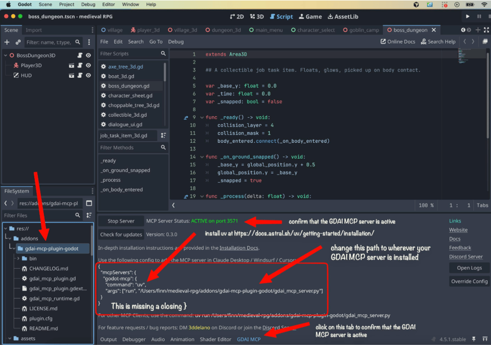 A screenshot of Godot the game engine.