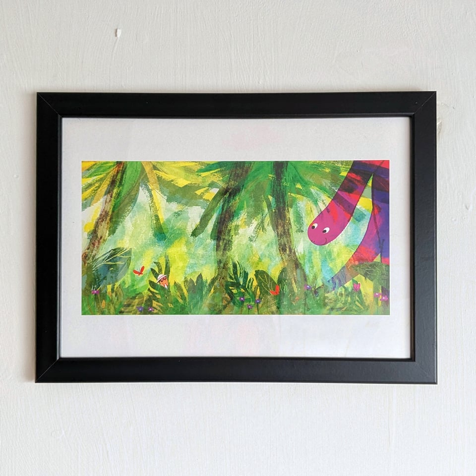 A photo of a framed print by Kip Alizadeh. 