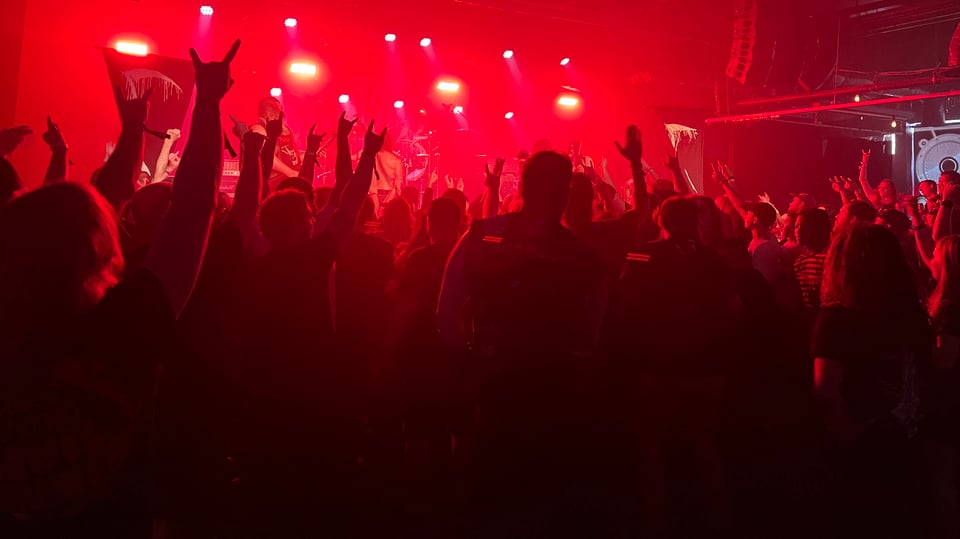 Horns up at Demiser. Photo by me.