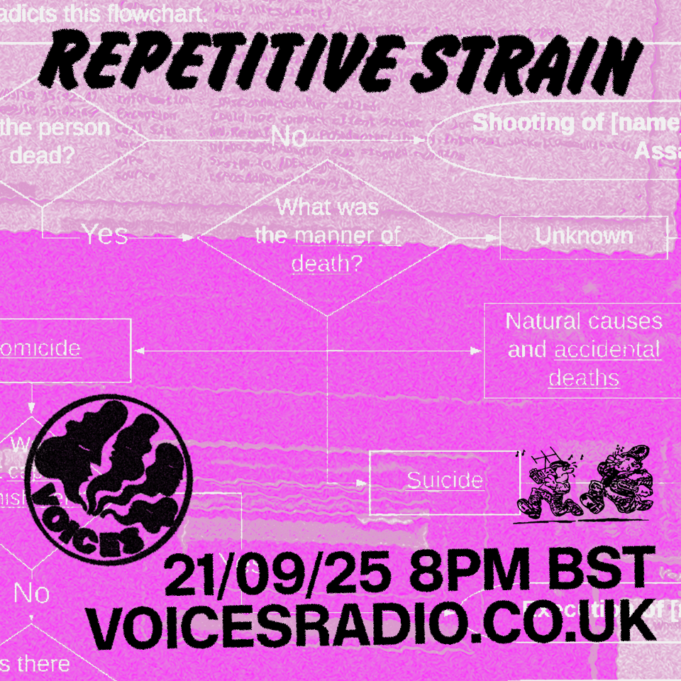 Repetitive Strain cover for September 2025 - crashed checkout, topical line diagram