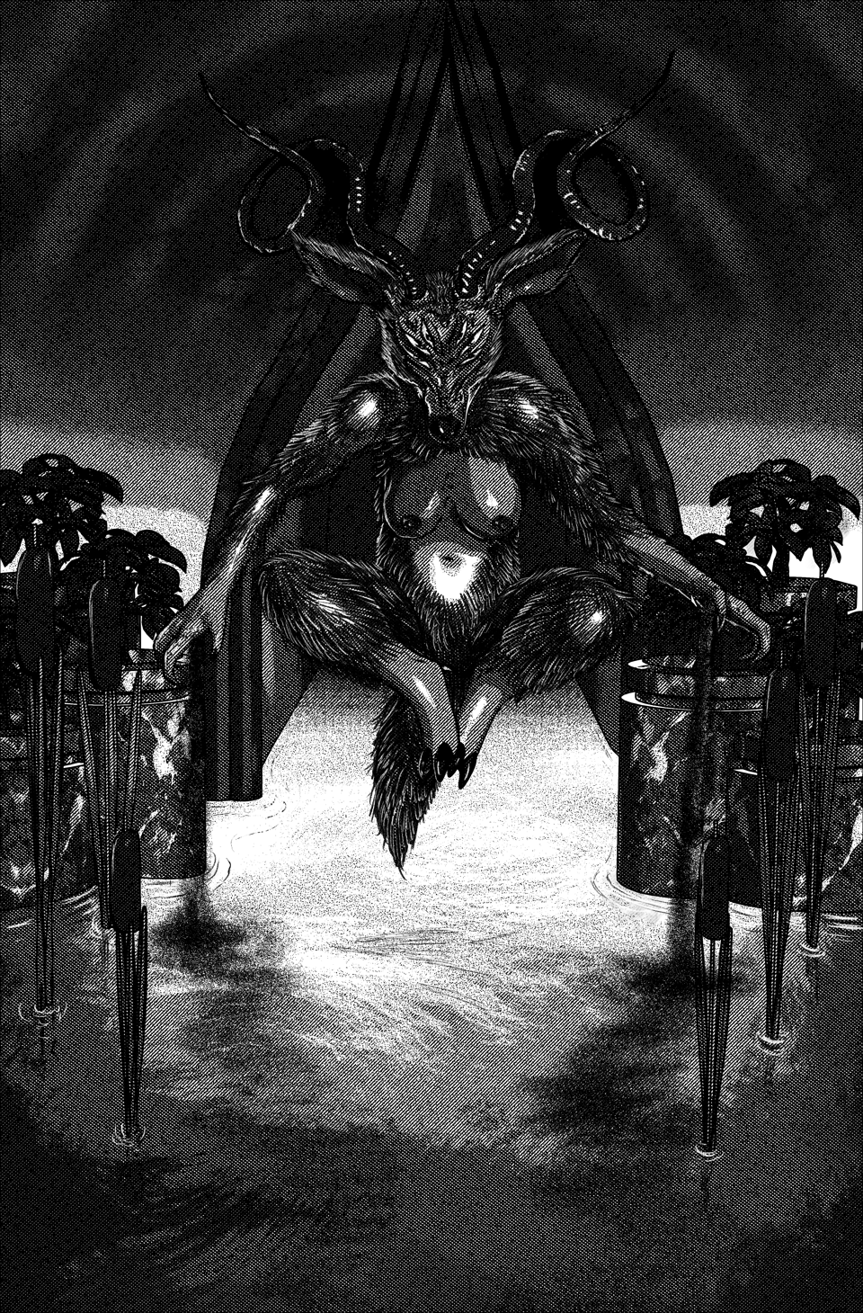 River Goddess floating above a river