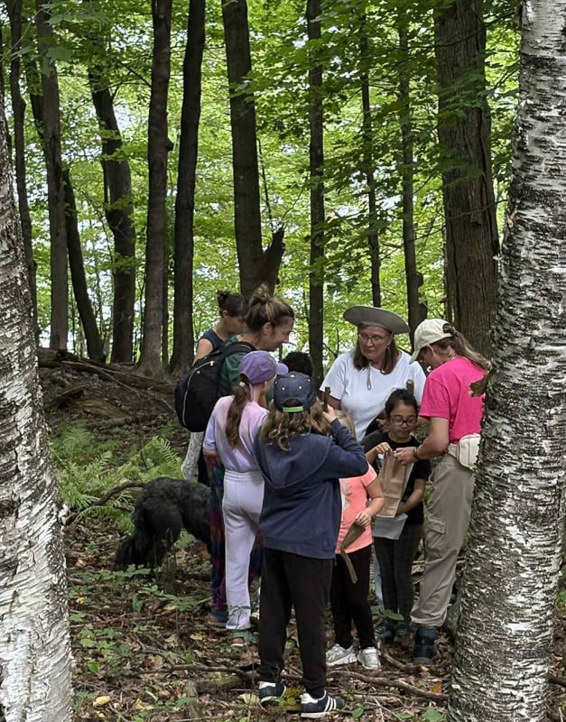 Warm thanks to all who joined the FSPA’s third fungi walk/talk of the year on Sept. 13. Your newsletter editor (above in the weird hat) led the hike, but the best mushrooms (hen of the woods/maitake, blewitts, milkcaps, many more) were found by the merry folks who trotted along, especially the kids! Aren’t children in nature awesome? / Photo by Lisa Smiley