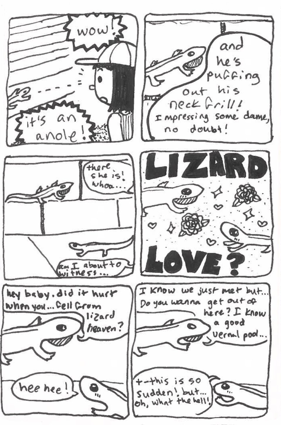 page 1 of the comic Love's Lizards Lost
