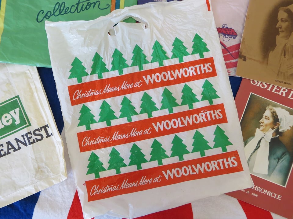 Woolworths Christmas bag (there is a running TOME theme, you see.)