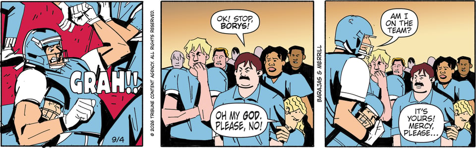 Gil Thorp comic strip art by henry barajas and rachel merrill