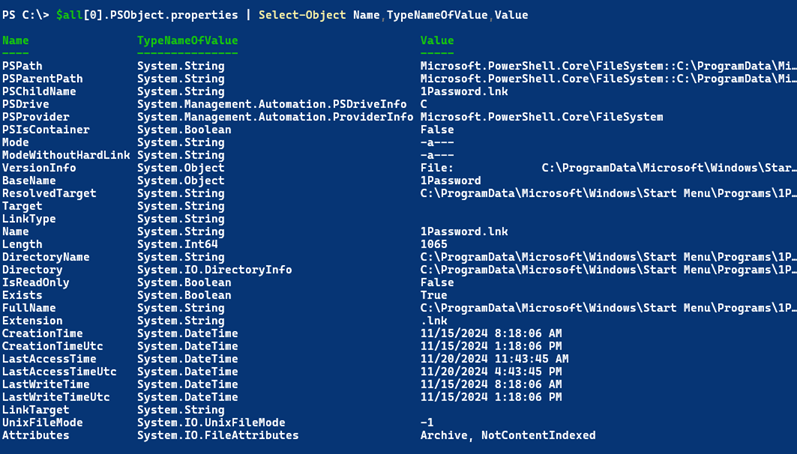 PSObject properties