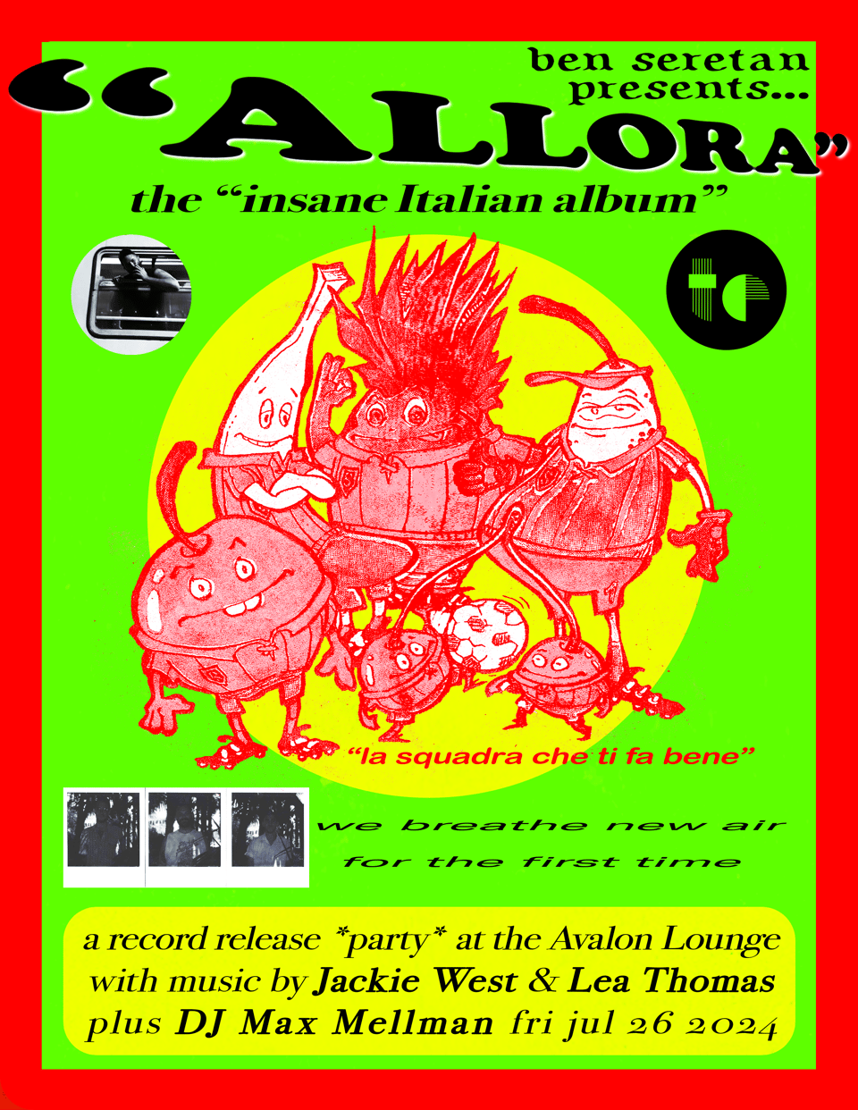 poster for a record release show at the Avalon Lounge tonight